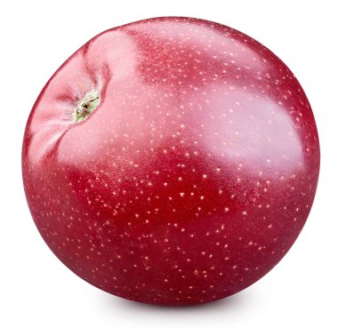 Kırmızı elmalar beyaz arka planda izole edilmiş. Olgun taze elmalar kırpma yolu