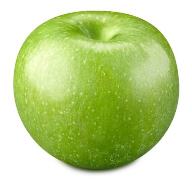 Beyaz arka planda izole edilmiş yeşil elmalar. Sulu taze elmalar kırpma yolu.