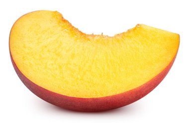 Beyaz üzerine izole edilmiş organik şeftali. Taze şeftali. Tam alan derinliği.