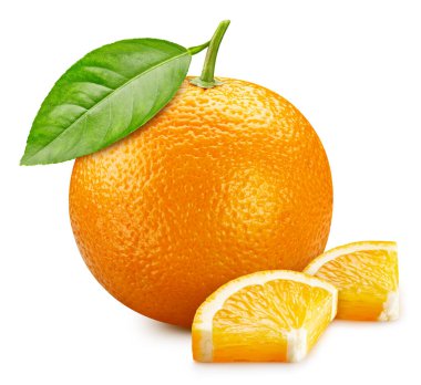 İzole edilmiş turuncu. İzole edilmiş kesme yolu yapraklı turuncu. Turuncu makro stüdyo fotoğrafı. Turuncu Yüksek Uç Erişimi