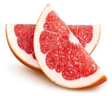 Greyfurt dilimi meyvesi. Greyfurt beyazı izole eder. kırpma yolu ile.