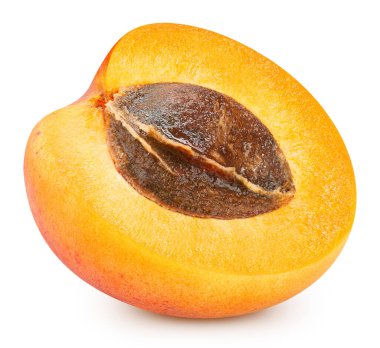 Beyaz arka planda izole edilmiş taze kırmızı kayısı. Olgun doğal kayısı kırpma yolu. Taze organik meyve. Tam alan derinliği