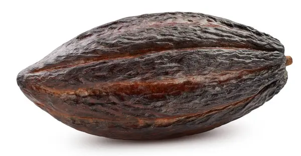 Kakao Kapsel Vit Bakgrund Kakao Pod Isolerad Klippning Väg — Stockfoto