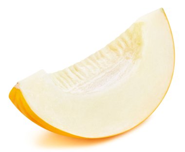 Honeydew kavunu beyaz arka planda izole edilmiş. Kavun Kırpma Yolu