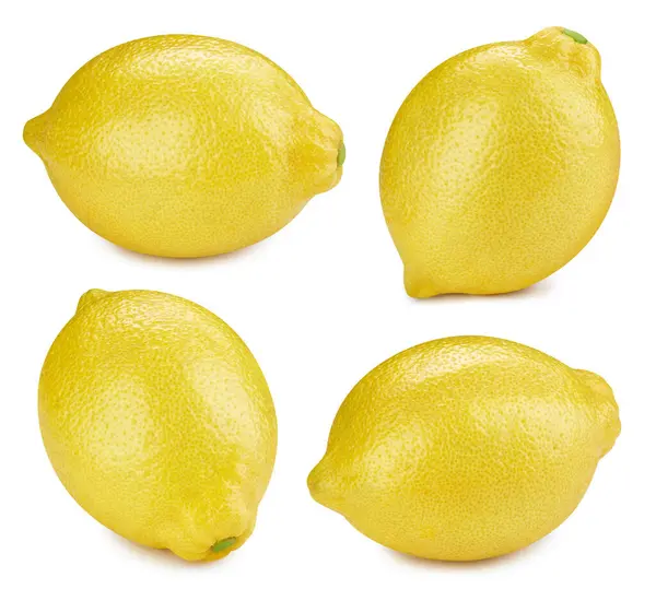 Limão Com Caminho Recorte Isolado Fundo Branco Coleção Limão Foto — Fotografia de Stock