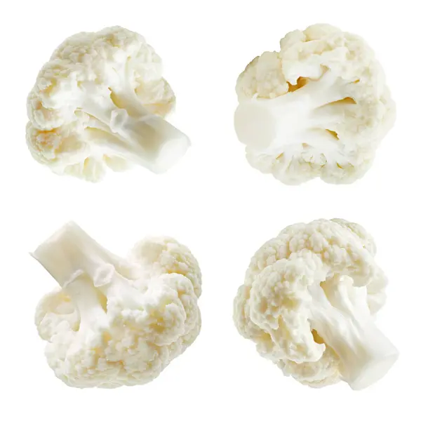 Cauliflower Clipping Path Isolated White Background Cauliflower Collection Cauliflower Macro — Stock Photo, Image