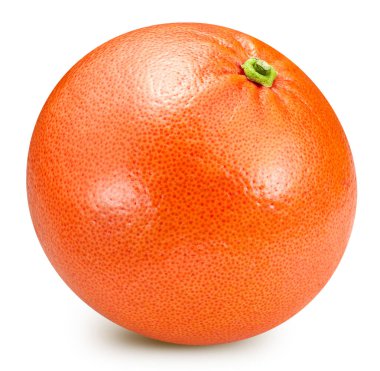 Beyaz arkaplanda greyfurt izole edilmiş. Greyfurt Meyve Kırpma Yolu. Greyfurt kalitesinde makro fotoğraf