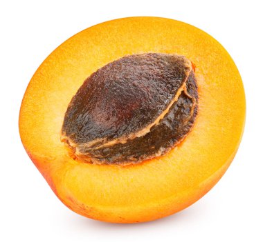 Beyaz arka planda yarı izole edilmiş taze organik kayısı. Kayısı toplama yolu. Kayısı meyveleri