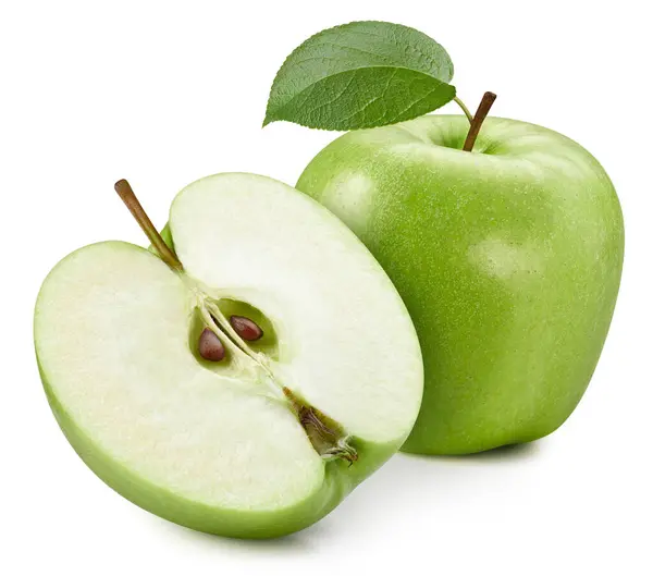 Fresh Green Apple Isolated White Background Apple Clipping Path Fresh — Stock Photo, Image