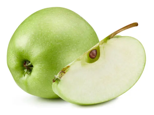 Świeże Zielone Jabłko Odizolowane Białym Tle Ścieżka Wycinania Jabłek Świeże Obrazy Stockowe bez tantiem