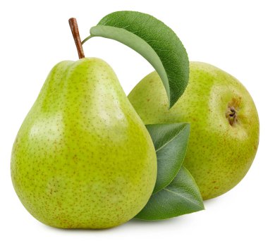 Armut dolu makro beyaz izole edilmiş meyveli gıda malzemesi. Paket için uygun yol kırpılıyor. Armut makro stüdyo fotoğrafı