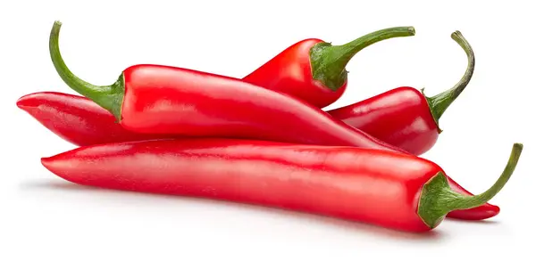 Pile Peppers Chili Red Hot Chili Pepper Isolated White Background Stock Photo