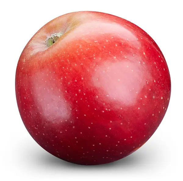 白い背景に孤立したリンゴ 赤いリンゴのフルーツクリッピングパス アップルマクロスタジオ写真 — ストック写真