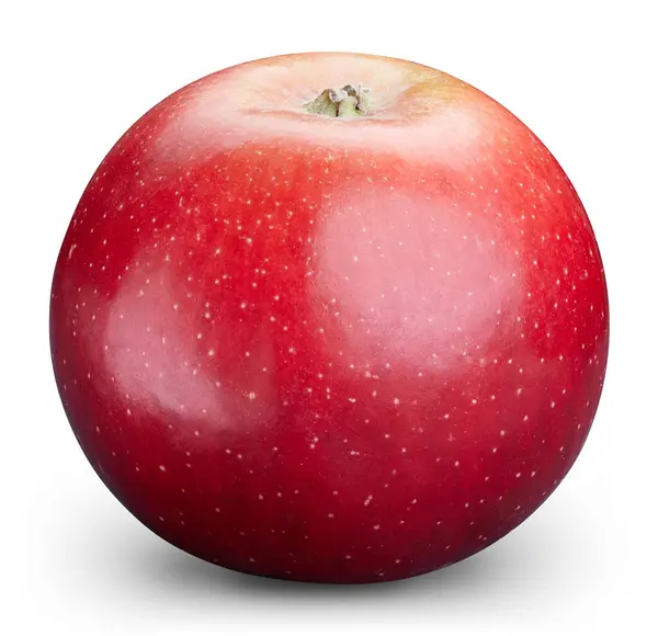 アップルクリッピングパス 白い背景に孤立した赤いリンゴ プロのスタジオマクロ撮影 アップル クローズアップ ショット — ストック写真