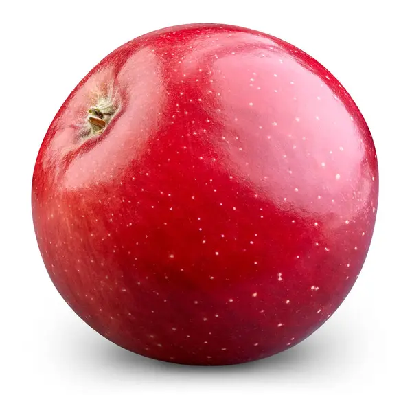 白い背景に孤立した赤いリンゴ アップルマクロスタジオ写真 — ストック写真