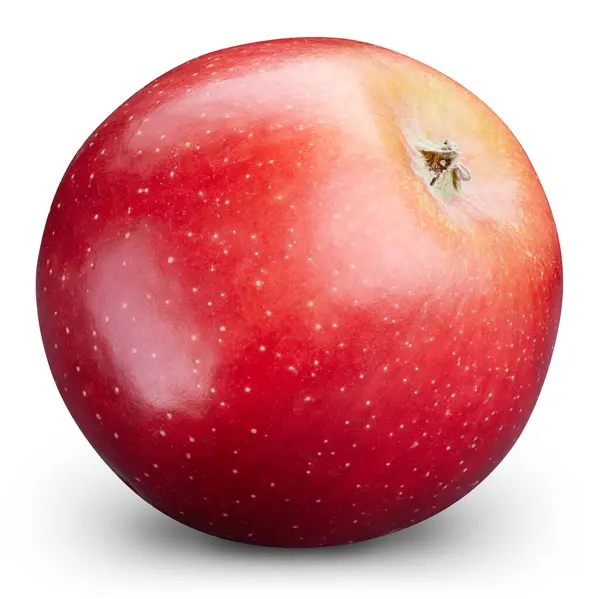 Φρέσκα Κόκκινα Φρούτα Μήλου Μήλο Απομονωμένο Λευκό Φόντο Μήλο Διαδρομή Εικόνα Αρχείου