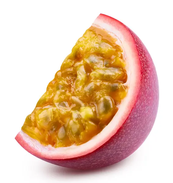 Φρούτα Πάθους Μισο Απομονωμένα Passionfruit Μισό Maracuya Απομονωμένο Λευκό Φόντο Εικόνα Αρχείου
