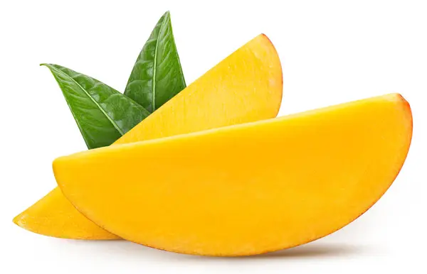 Mango Isolerad Mango Vitt Full Skärpedjup Med Klippbana Stockbild