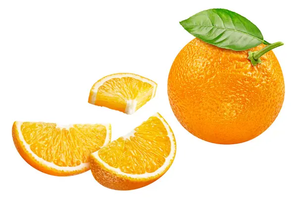 Апельсиновые Фрукты Томатным Ломтиком Изолированы Белом Фоне Оранжевый Обрезкой Стоковое Фото