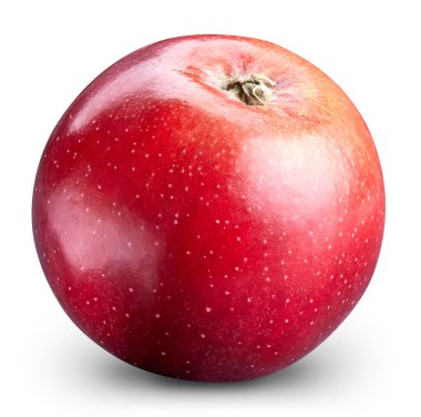 Beyaz arka planda izole edilmiş olgun elma meyvesi. Kırpma yolu olan elma kompozisyonu. Apple makro stüdyo fotoğrafı