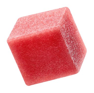 Karpuz küpü beyaz arka planda izole edilmiş. Karpuz patikası kesiliyor. Karpuz makro stüdyo fotoğrafı.