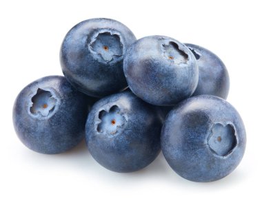 İzole edilmiş yaban mersini. Taze organik yaban mersini izole edilmiş kırpma yolu. Yabanmersini makro stüdyo fotoğrafı. Üst Düzey Erişim