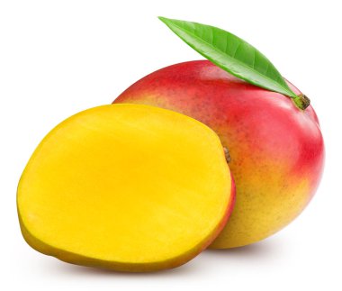 Mango. Mango beyaz arka planda izole edilmiş. Mango kırpma yolu