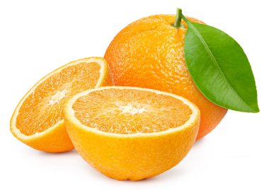 Taze ve olgun turuncu yapraklı portakal. Taze organik portakal