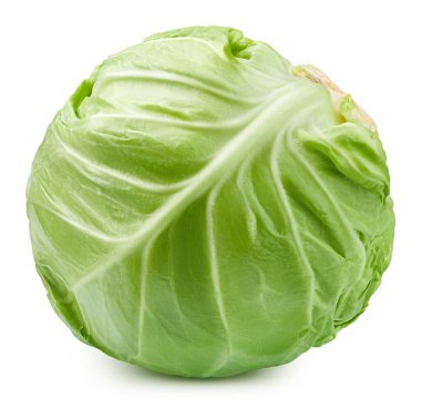 Kabak, izole edilmiş beyaz arka plan. Kesme yolu olan lahana.