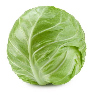 İzole edilmiş lahana. Taze organik lahana izole edilmiş kırpma yolu. Lahana makro stüdyo fotoğrafı.