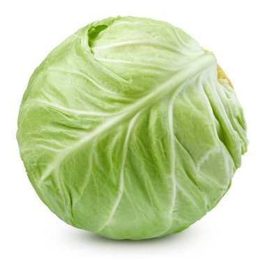 Kabak, izole edilmiş beyaz arka plan. Kesme yolu olan lahana.