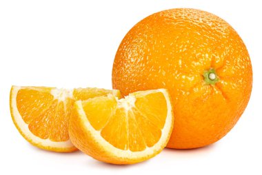 Portakal meyvesi izole edilmiş. Beyaz üzerine turuncu. Turuncu kırpma yolu. Üst Düzey Erişim