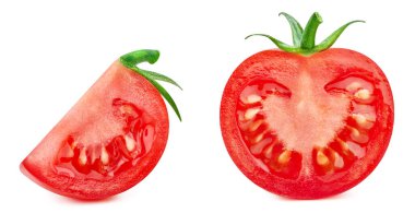 Domates. Beyaz arka planda taze organik domates. Domates makrosu. kırpma yolu ile