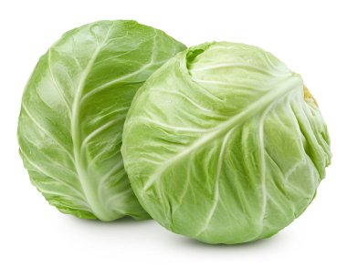 Beyaz arka planda izole edilmiş lahana. Lahana Üst Düzey Röportaj. Lahana kırpma yolu.