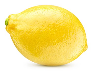 Limon beyazda izole edilmiş. Limon Kırpma Yolu. Limon stüdyosu makro çekimi