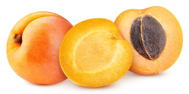 Kayısı izole edilmiş kırpma yolu. Beyaz arkaplanda kayısı