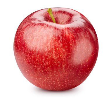 Kırmızı elmalar beyaz arka planda izole edilmiş. Elma Kırpma Yolu