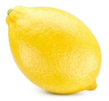 Limon beyazda izole edilmiş. Beyaz arkaplanda izole edilmiş kırpma yolu olan limon
