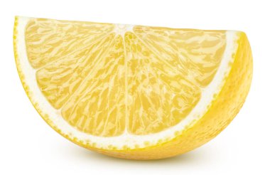 Beyaz arka planda izole edilmiş taze organik Lemon. Limonlu meyve. Kesme yolu olan limon