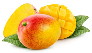 Mango izole edildi. Beyaz mango. Tam alan derinliği. kırpma yolu ile