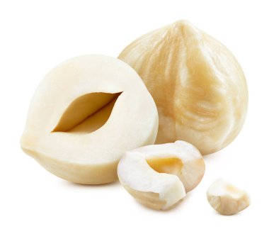 Fındıklı beyaz arka plan. Fındık Kırpma Yolu. Fındıklı makro stüdyo fotoğrafı.