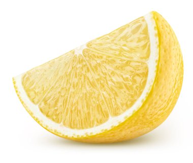 Lemon beyaz arka planda izole edilmiş. Limon toplama yolu. Limonlu makro stüdyo fotoğrafı.