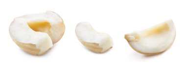 Fındık, beyaz arka planda izole edilmiş. Toplama fındık kırpma yolu. Fındık çekirdeği