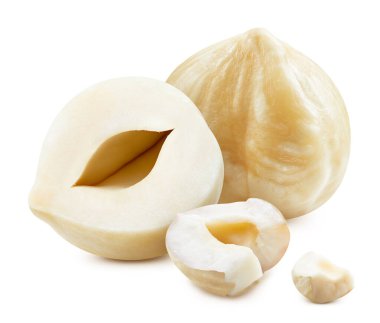 Fındıklı beyaz arka plan. Fındık Kırpma Yolu. Fındıklı makro stüdyo fotoğrafı.