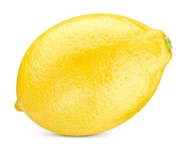 Lemon beyaz arka planda izole edilmiş. Limon toplama yolu. Limonlu makro stüdyo fotoğrafı.