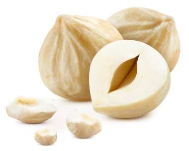 Fındık. Fındık, beyaz arka planda izole edilmiş. Fındıklı makro. kırpma yolu ile