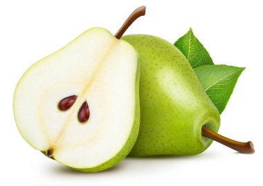 Yapraklı armut. Armut üstüne beyaz. Armut kırpma yolu.