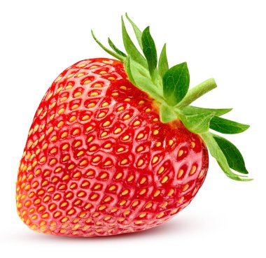Çilek beyaz arka planda izole edilmiş. Çilek Kırpma Yolu