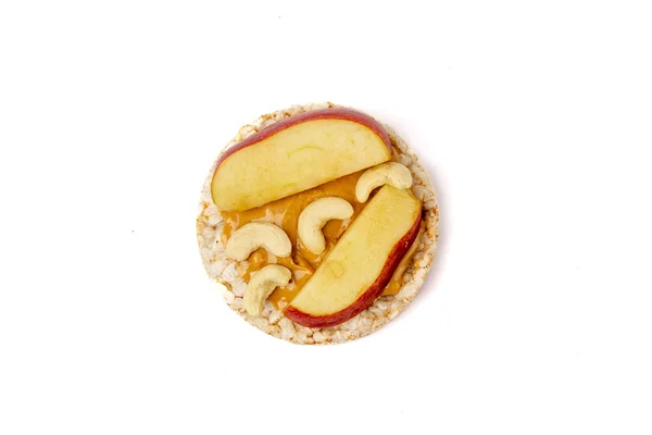땅콩버터와 사과와 곁들인 케이크 — 스톡 사진