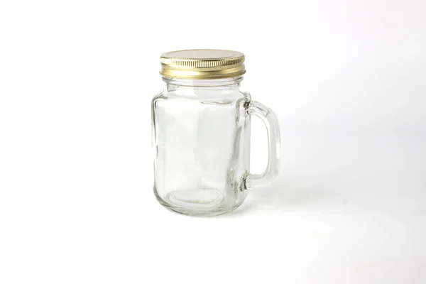 Διαφανές Άδειο Δοχείο Χυμού Smoothy Ποτήρι Χυμού Λευκό Φόντο — Φωτογραφία Αρχείου